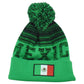 Mexico Country Pom Pom Cuffed Toque Winter Striped Green Logo Beanie Knit Soccer