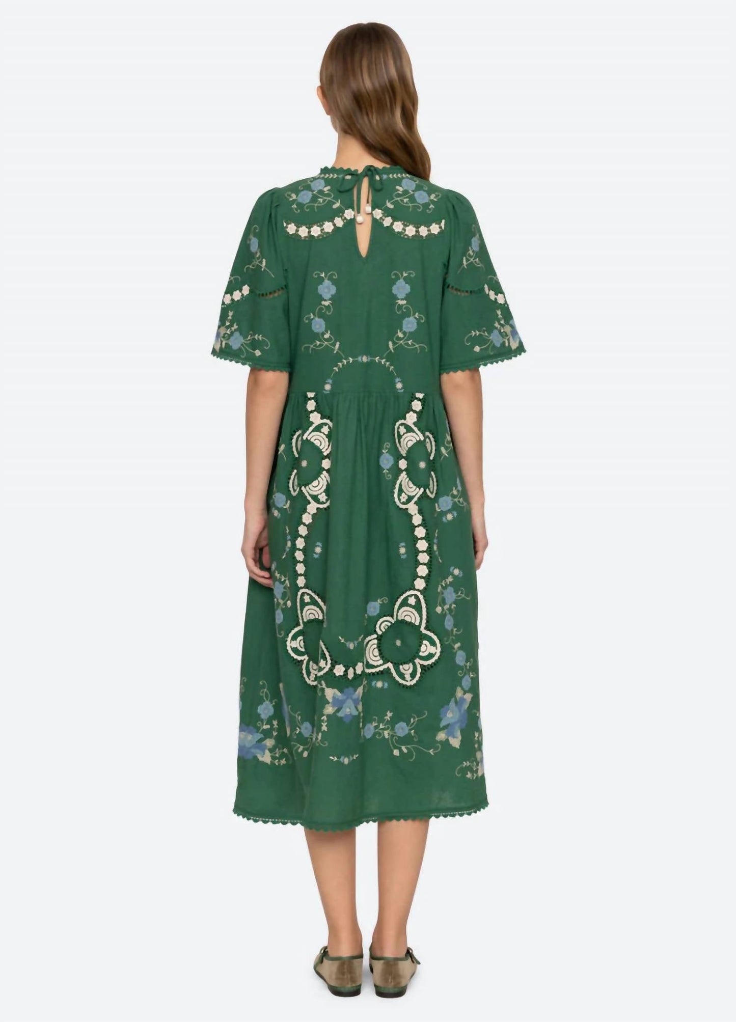 Sea - Vesna Embroidery Short Sleeve Dress