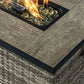 32' Propane Gas Fire Pit Table with Wicker Base and Propane Tank Cover