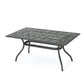 Enchantia Outdoor Rectangular Dining Table with Weave Tabletop and Flared Legs - Copper