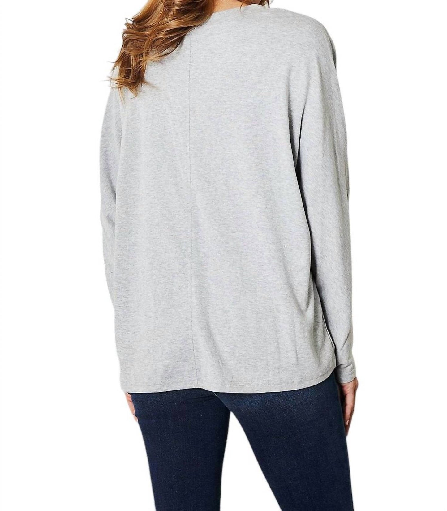Double Take - Seam Detail Round Neck Top with Sheer Sleeves