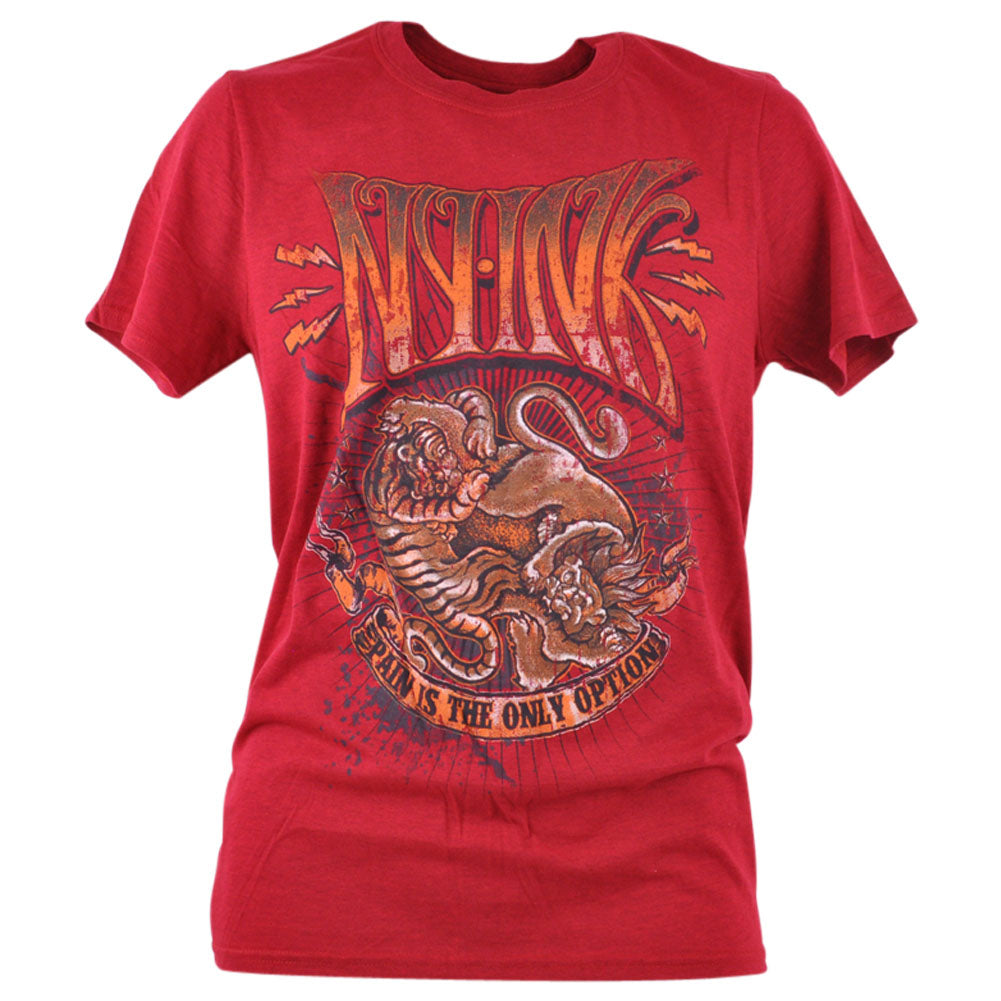 New York Ink NY Distressed Lion Tiger Tv Show T-Shirt Tee Red Tattoos XXLarge 2X