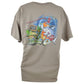 Fishing Shark Fish Down Beach Drinks Boat Shirt Tshirt Tee Brown Mens