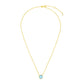 14k Yellow Gold 17 inch Necklace with Cushion Blue Topaz