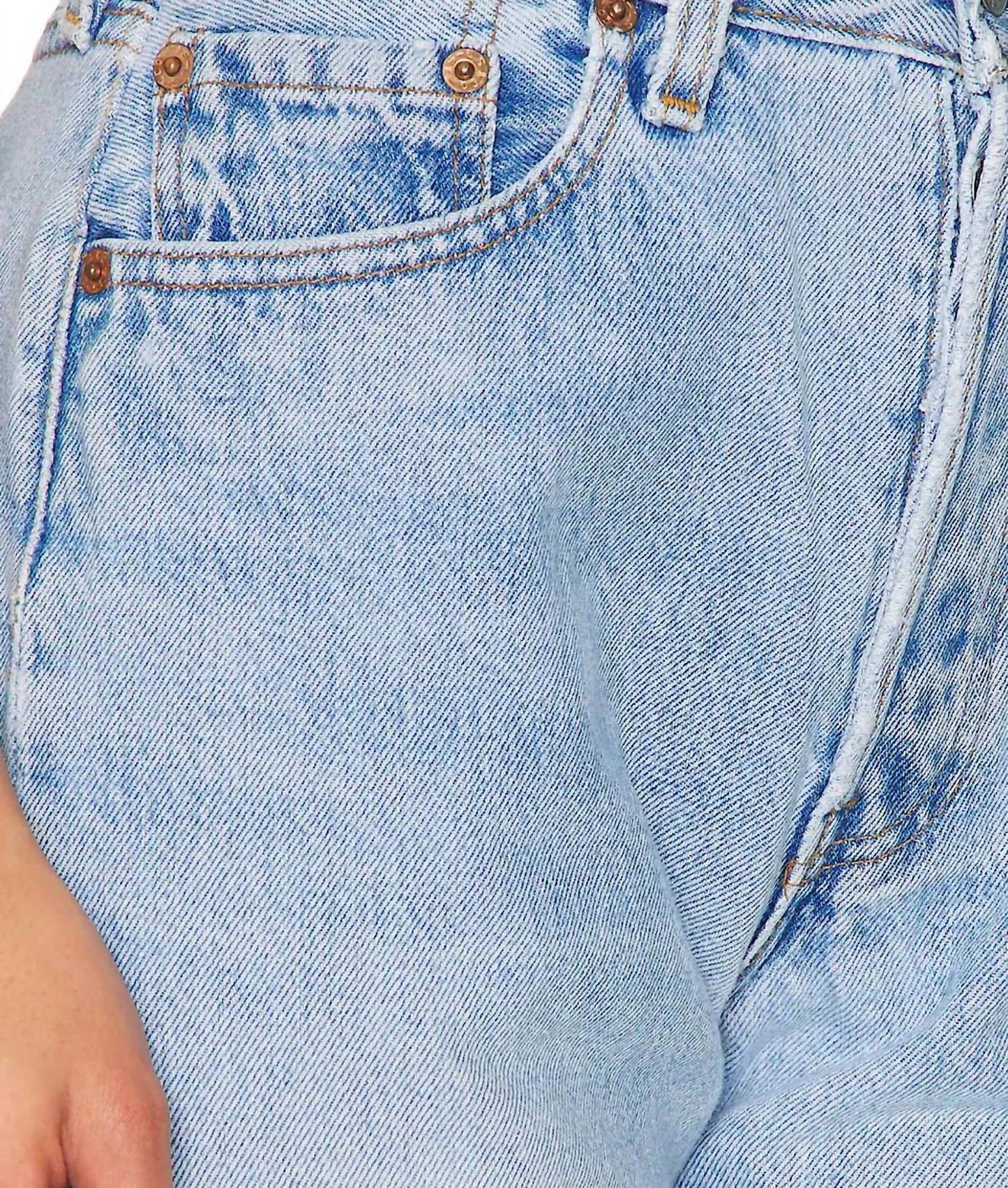 Aligrace - Relaxed Undone Hem Straight Jean