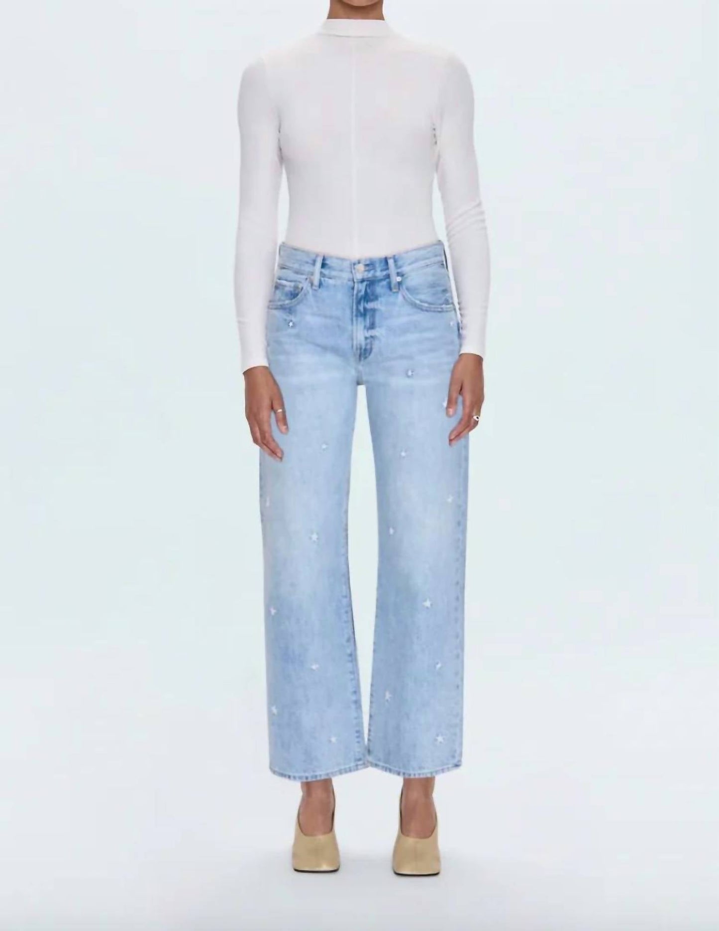 Pistola - Women's Lexi Mid Rise Bowed Straight Denim
