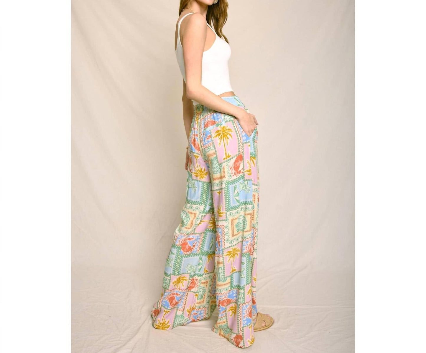 Dress Forum - Pastel Paradise Wide Leg Pull On Pants