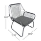Set of 2 Woven Rattan Outdoor Club Chairs with Cushions