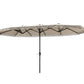 Extra Large Outdoor Umbrella with Fringe and Crank Handle