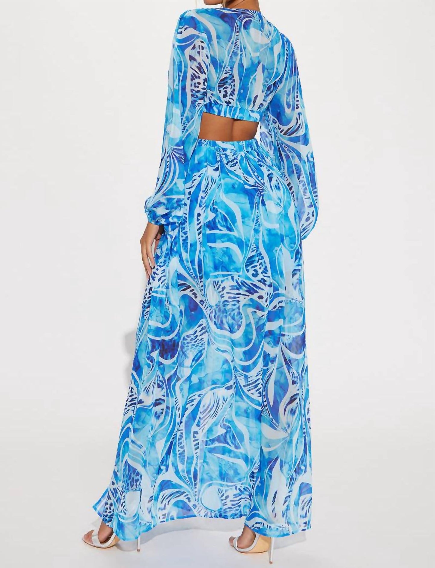 Fashion Nova - Villa Vacation Chiffon Maxi Dress