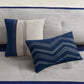 7 Piece Faux Suede Comforter Set Blue King