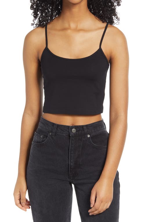 BP. Women's Black Knit Organic Cotton Crop Camisole Size XX-Small