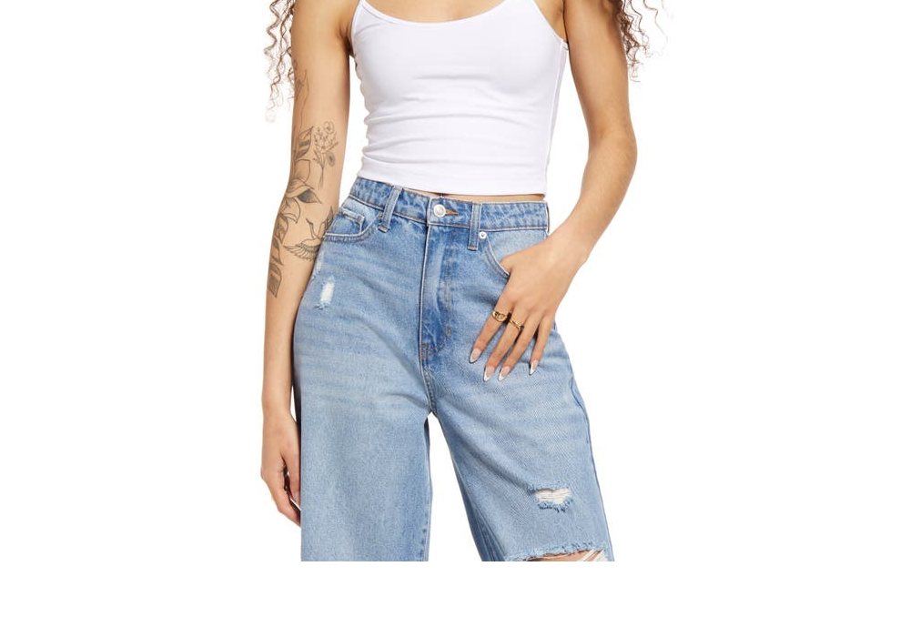 BP. Women's Organic Cotton White Crop Camisole