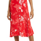 Chelsea28 Floral Slit Dress In Red Chinoise Tropical Toile Size Small
