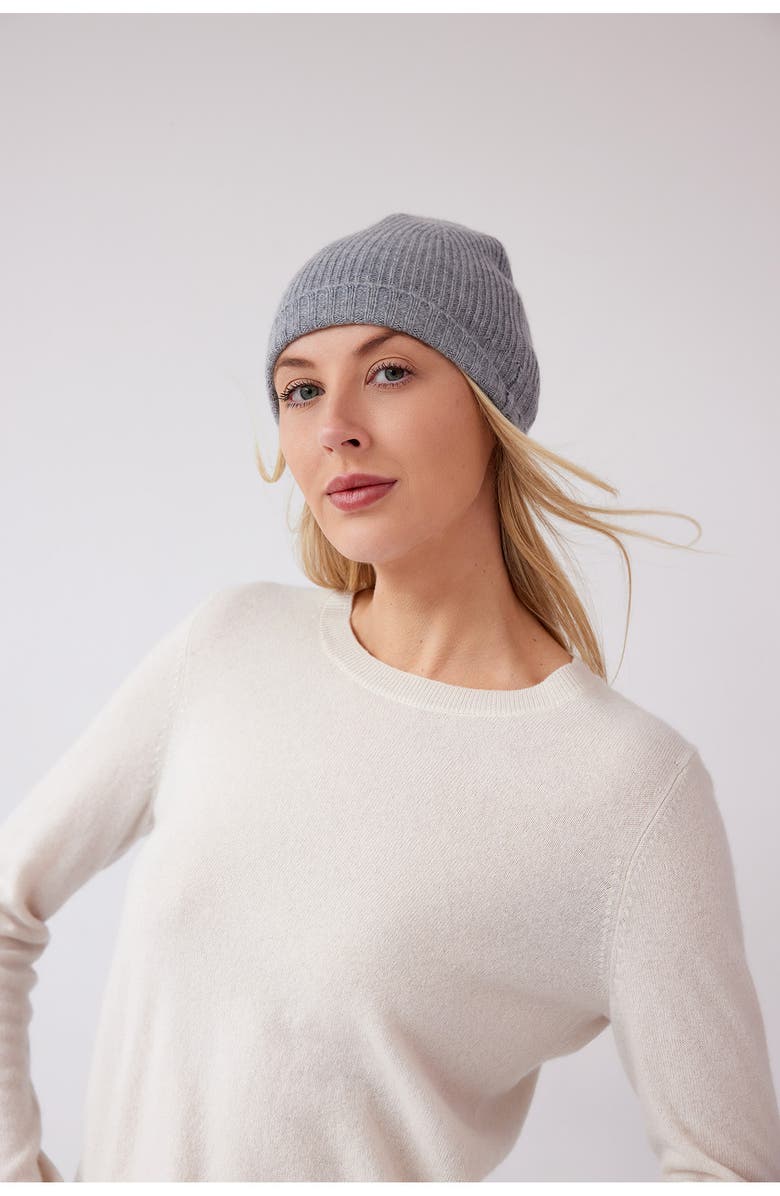 Nordstrom Recycled Cashmere Blend Beanie In Grey Heather