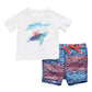 Tucker + Tate Two-Piece Rashguard Swimsuit In Blue Twlight Waves- Ocean Size 9M