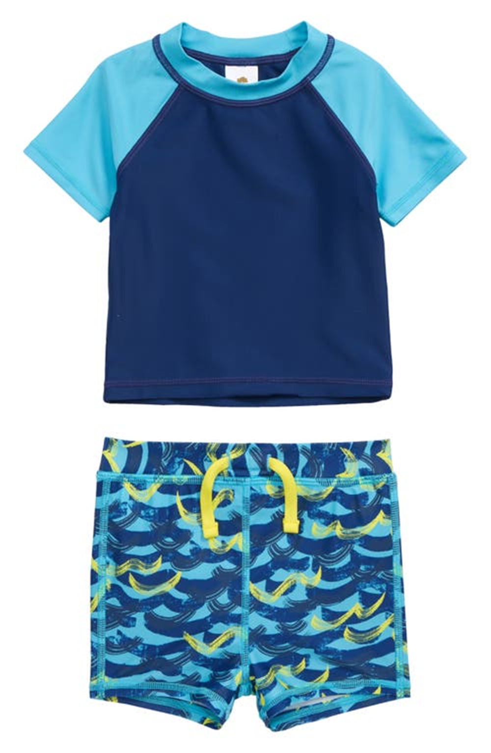 Tucker + Tate Two-Piece Rashguard Swimsuit In Blue Twlight Waves- Ocean Size 9M