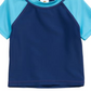 Tucker + Tate Two-Piece Rashguard Swimsuit In Blue Twlight Waves- Ocean Size 9M