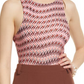 Open Edit High Crewneck Cutout Bodysuit In Pink Peony Wave Geometric Size X-Small