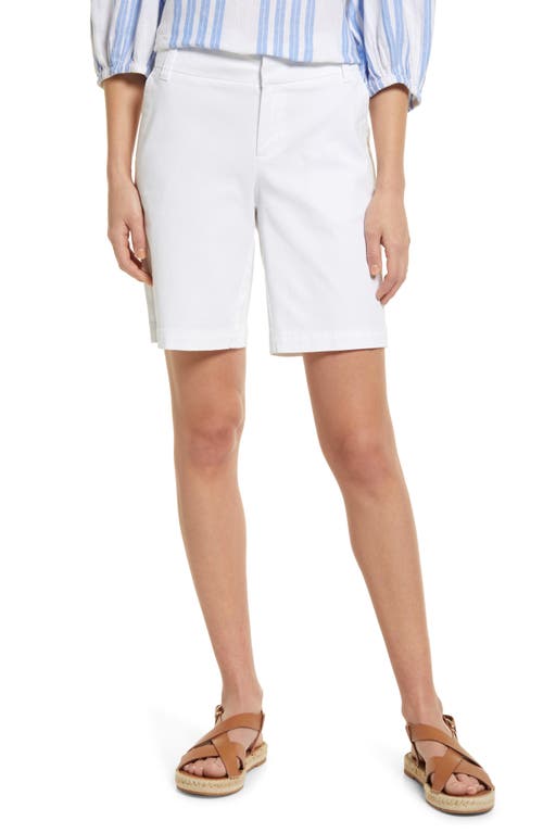 Caslon Women's White 9-Inch Stretch Cotton Twill Shorts Size 14