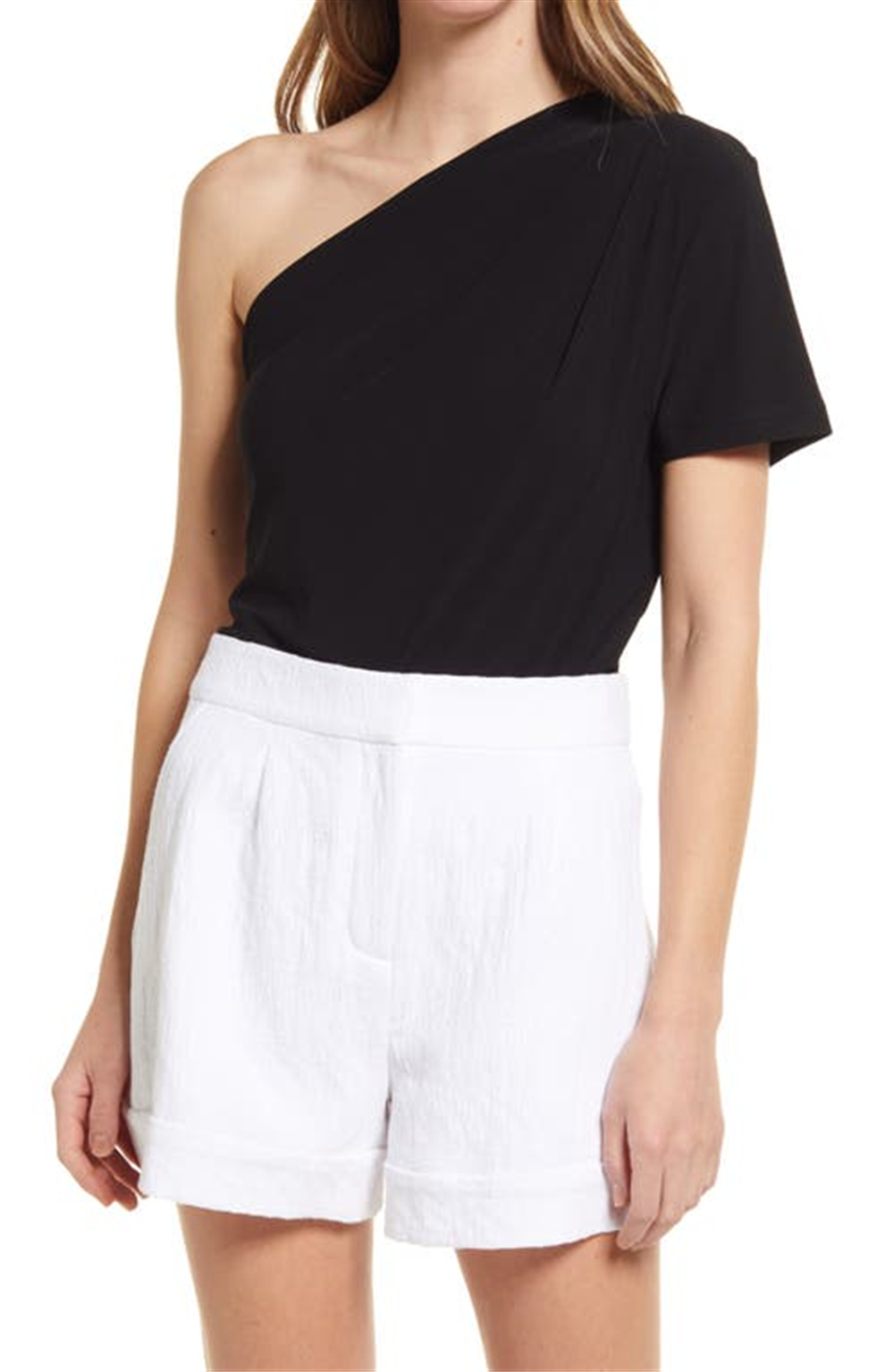 Halogen(R) Halogen Knit One-Shoulder Top In Black Size Large