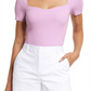 Medium Size Halogen Sweetheart Neck Rib Sweater in Purple Bloom from Nordstrom