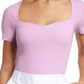 Medium Size Halogen Sweetheart Neck Rib Sweater in Purple Bloom from Nordstrom