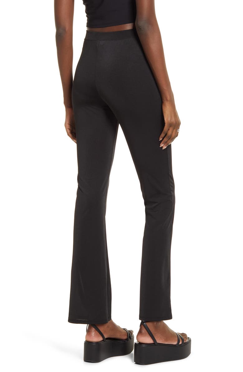 Medium Size Black Open Edit Sheen Knit Flare Pants