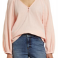 Small-Size Caslon Raglan Sleeve Seersucker Top in Pink Chintz