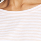 Caslon Women's Pink White Brooke Stripe Tie Sleeve T-Shirt Size X-Large