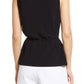 Medium Size Halogen Tie Waist Cowl Neck Sleeveless Top in Purple Bloom