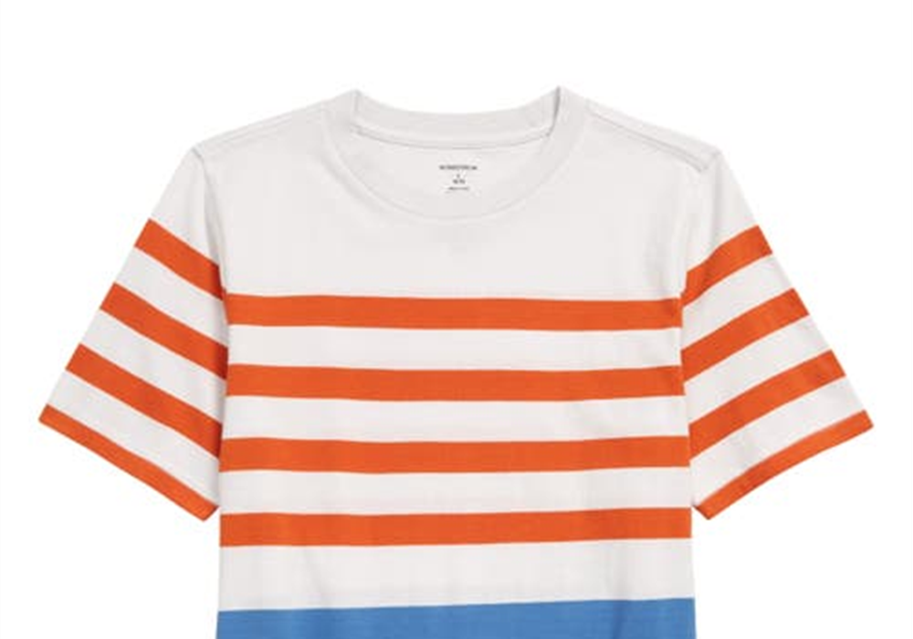 Nordstrom Kids Stripe T-Shirt - Grey Fog Stripe - Size L