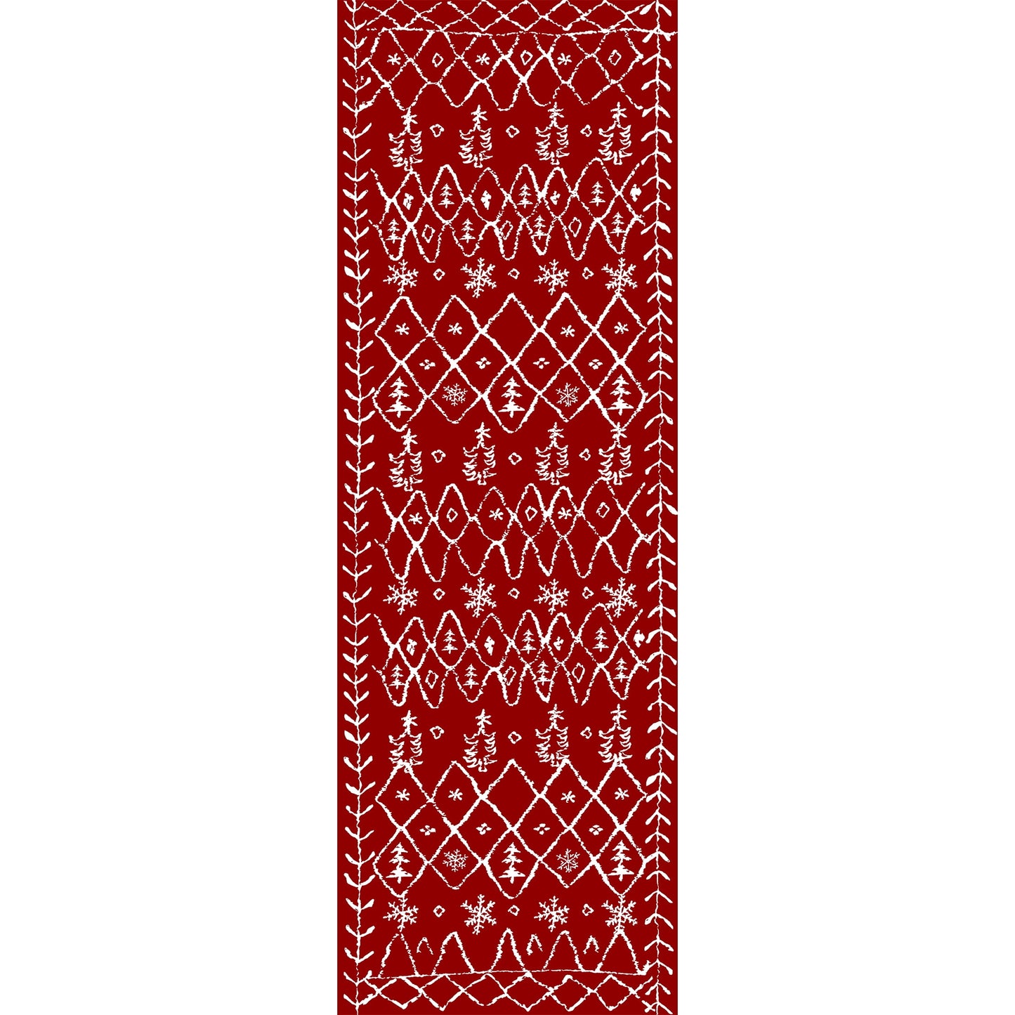 BERTHMEER Red 2x6 Christmas Runner Rugs - Non-Slip Washable for Indoor Spaces