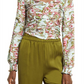 Medium Size Open Edit Ruched Blue-Green Ripple Crop Top