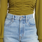 Open Edit Medium Size Ruched Crop Top in Olive Avocado