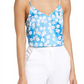 Halogen(R) Woven Camisole In Blue- White Sun Dye Blooms Size X-Small
