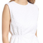 Large Size White Halogen Eyelet Smocked Waist Top