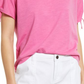 Caslon Tie Sleeve T-Shirt - Pink Ibis - Size Medium