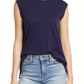 Caslon Tie Back Cap Sleeve Top in Navy Peacoat - Size X-Small