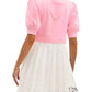 Entro - Brenda Two-Tone Pleated Eyelet Mini Dress