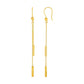Textured Bar Long Drop Earrings in 14k Yellow Gold