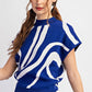 Ee:Some - Simplistic Swirl Mock Neck Top
