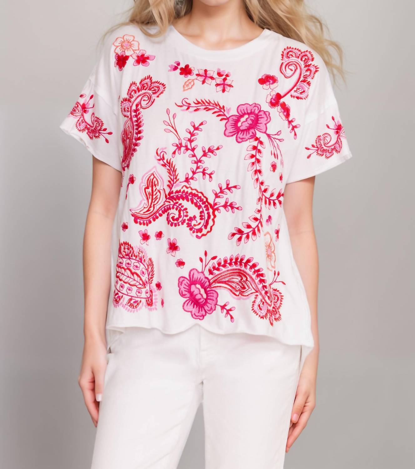 Johnny Was - Cassia Raw Detail Swing Tee - Plus
