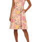 Adrianna Papell - Spaghetti Strap Box Pleat Floral Jacquard Dress