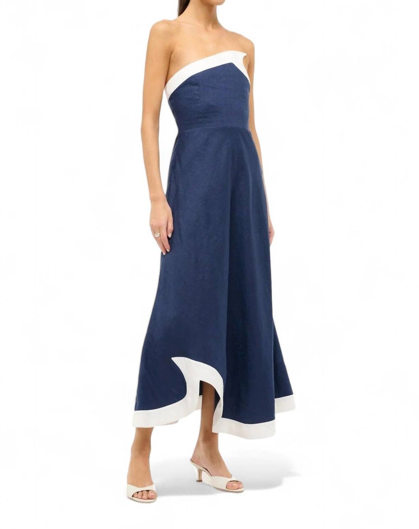 Staud - SIRANI STRAPLESS MIDI DRESS