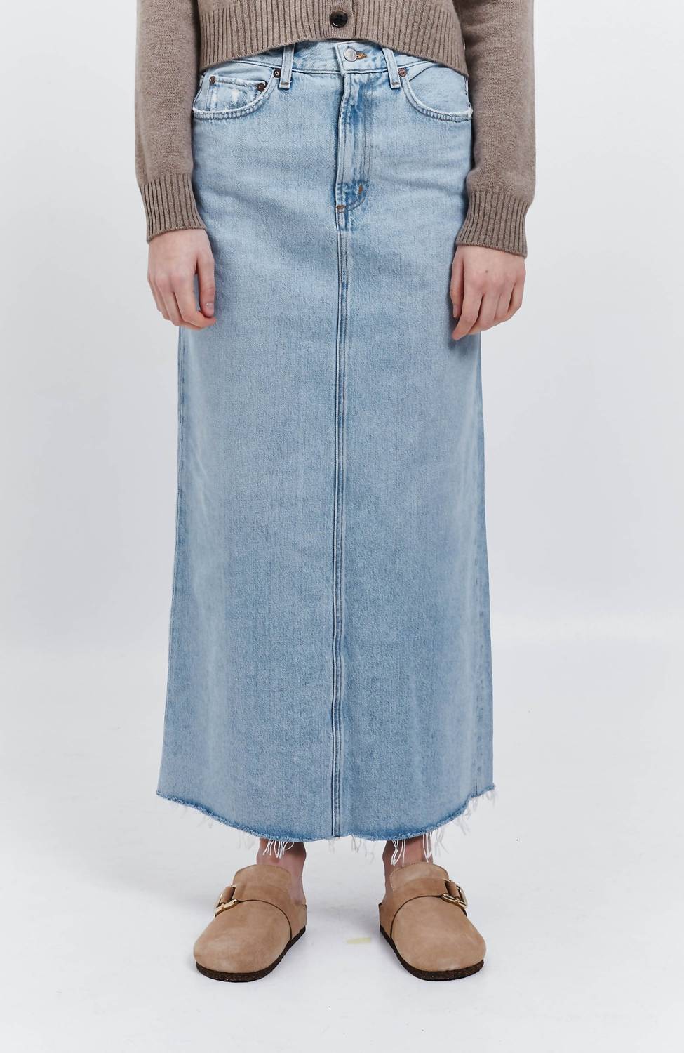 Agolde - Hilla Mid-rise Back-slit Maxi Skirt