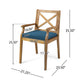 Perla Dining Chair 2pcs with Blue Cushions