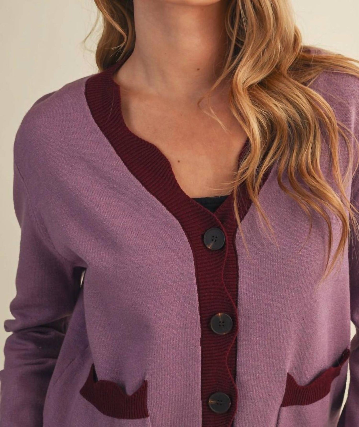 &Merci - Scalloped Sweater Cardigan