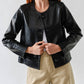 Aaron & Amber - Whipstitch Faux Leather Jacket