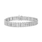 .925 Sterling Silver 1.00 Cttw Diamond Multi Row Heart Link Bracelet (H-I Color, I1-I2 Clarity) - 7.25" Inches